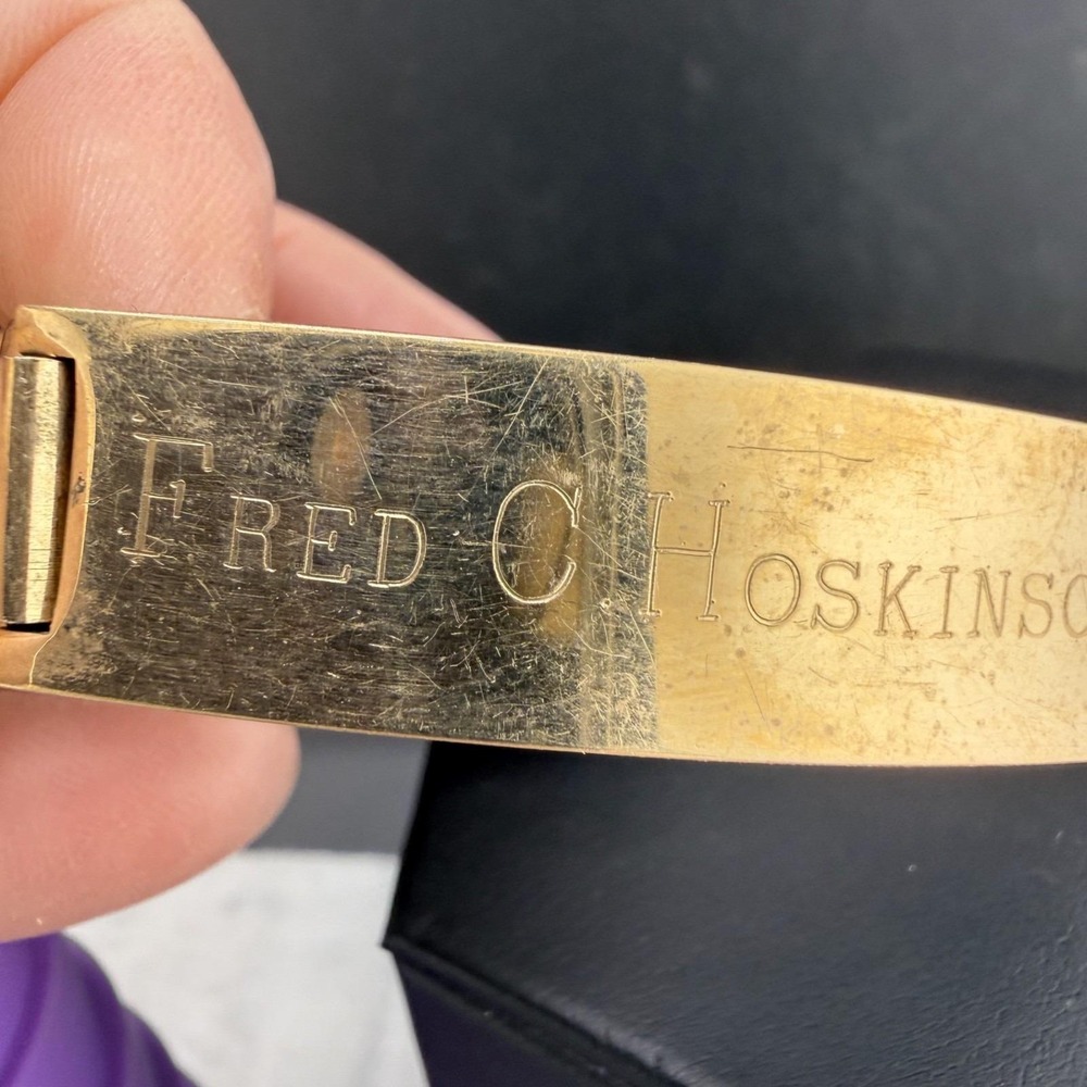 Vintage Elco ID Bracelet Gold Filled Engraved Fred C Hoskinson 6.5